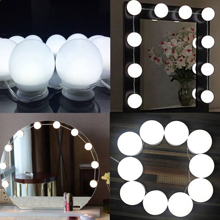 Hollywood Style LED Makeup Mirror Light Kit 10pcs 8W LED Light Bulbs with Power supply