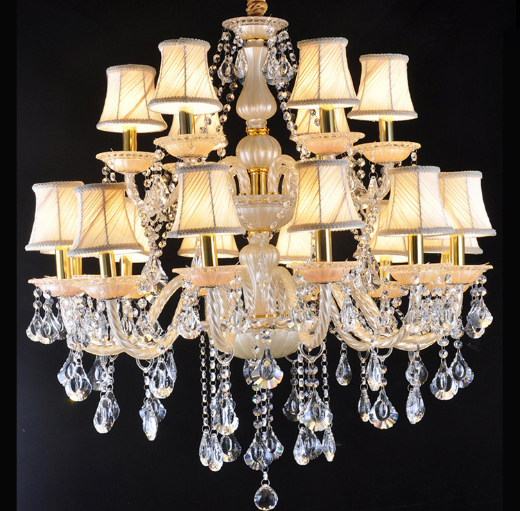 Banquet Hall Decoration Mounting Bracket 7D Glass Led Light Chandelier