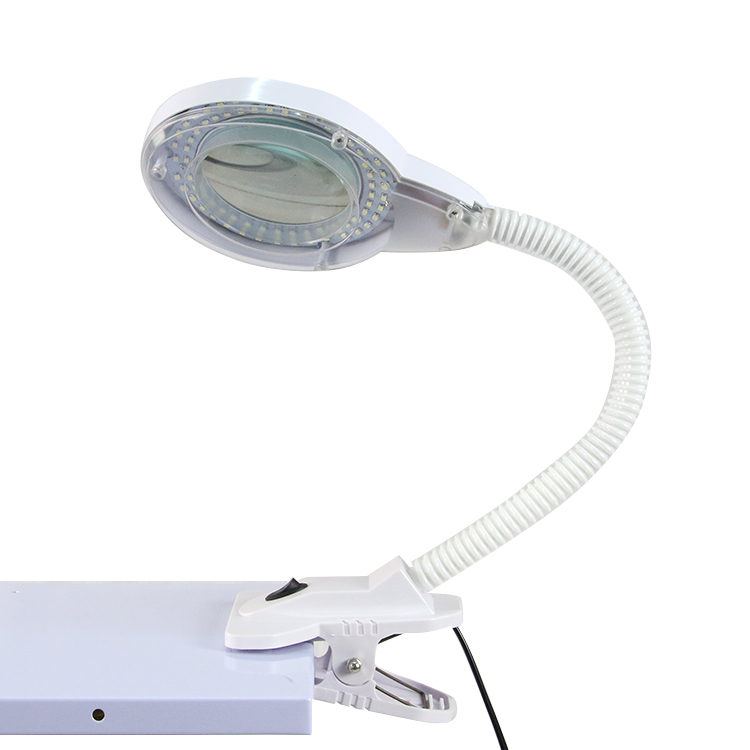 Laboratory desk repair illuminated gooseneck led magnifier lamp 5 6 diopter 220v