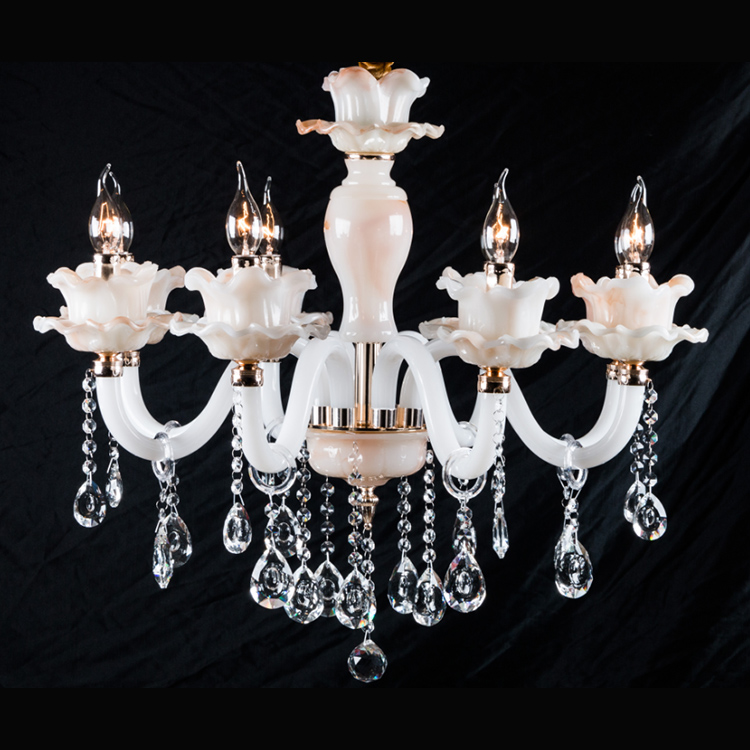 Clear Crystal Cage Iron Wire Brass Interior Morrocan Chandelier