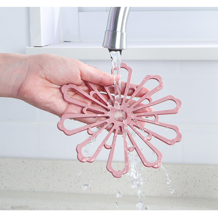 Tabletex 2020 New design new material environmental TPR rubber hot pot mat flower shape cup mat decoration coasters usage