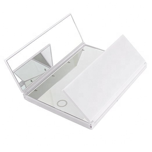 Desktop Vanity Makeup Three Side 8 LED Makeup Mirror With Imported Glass Lenses Touch Sensor Makeup Mirror