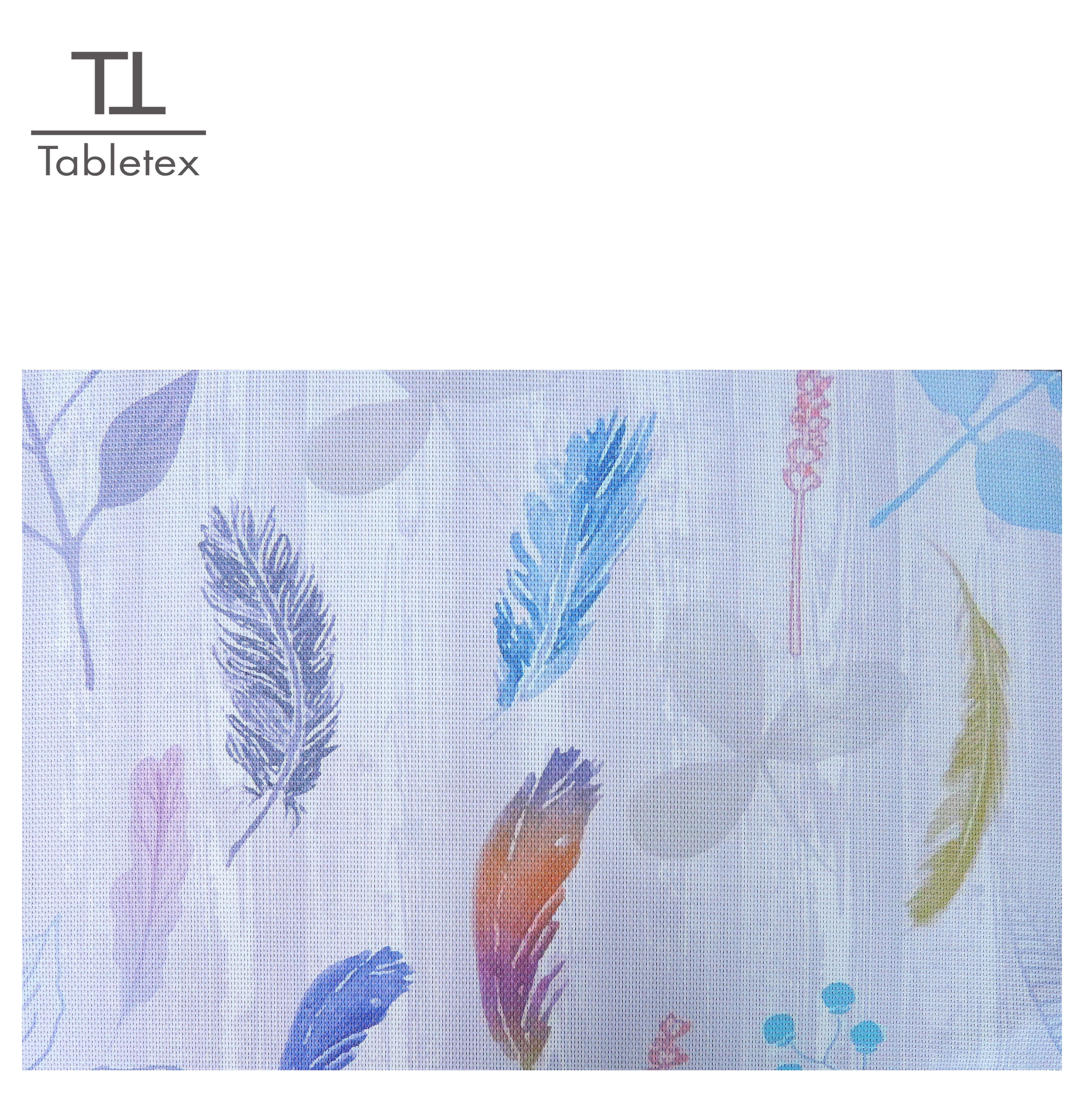 Tabletex 3D Digital Printing Vinyl Placemat Printing Plants Animals Washable Dining PVC Dinner Placemat Plastic 3D Art Placemat