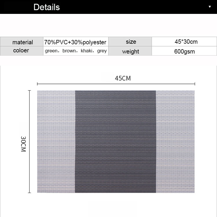 Tabletex custom eco-friendly braided pvc vinyl woven wholesale cheap homeware washable new design dinner set placemats