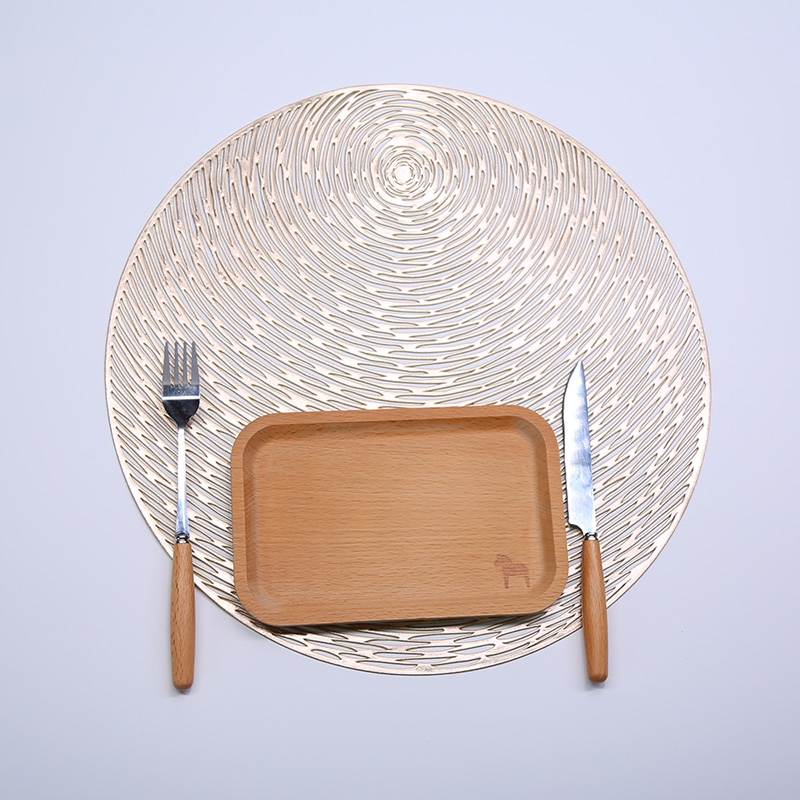 PVC Pressed Vinyl Round swirl Placemat for Tableware Decorative placemats Table mats