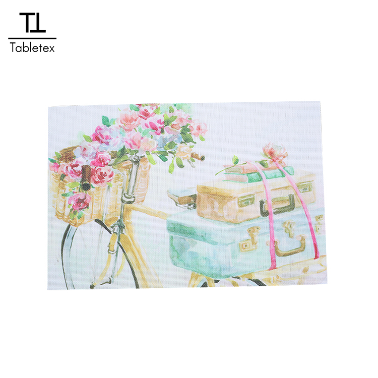 Tabletex Non-toxic heat resistant pvc plastic table mats for kids wholesale cheap printing custom dining table mat