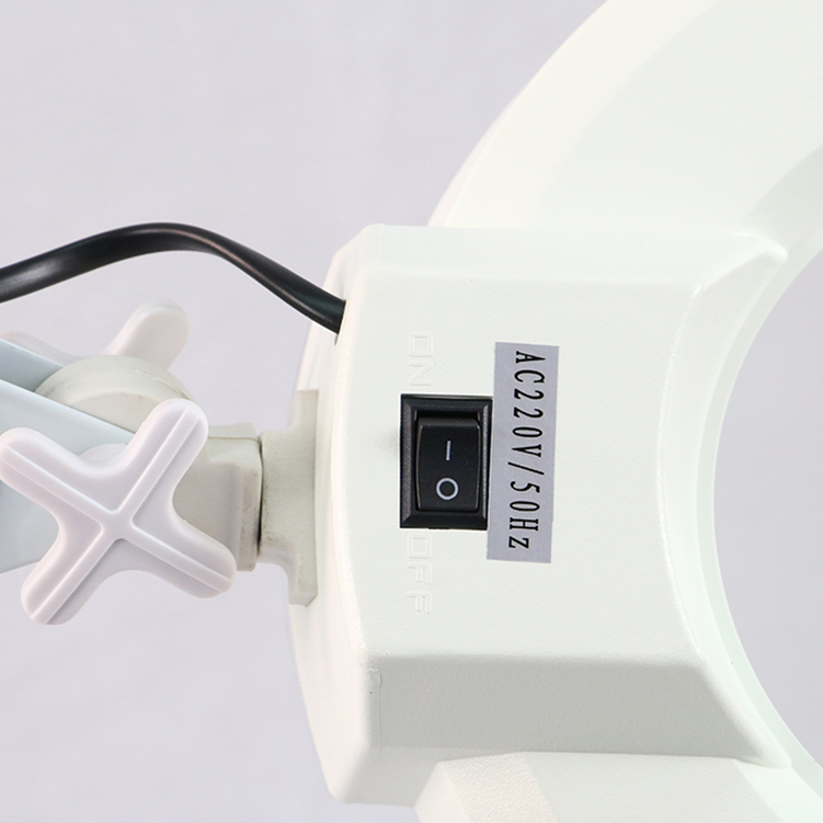 Floor stand 4 wheel rolling base adjustable swivel arm hospital clinic magnifying lamps