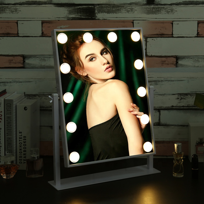 2018 Factory Wholesale Theatrical Vanity Girl Hollywood Led Makeup Mirror with Led Down Light Bulbs