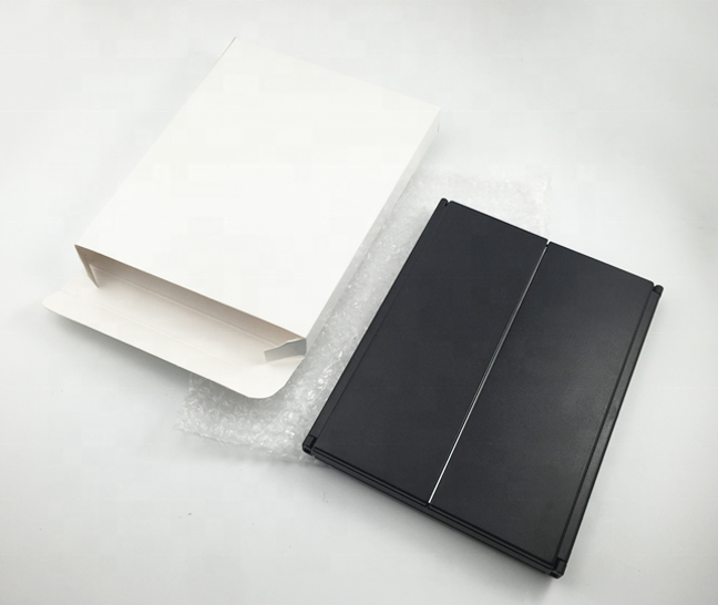 Square three-Sides fold lady makeup Battery led plastic cosmetic mirror