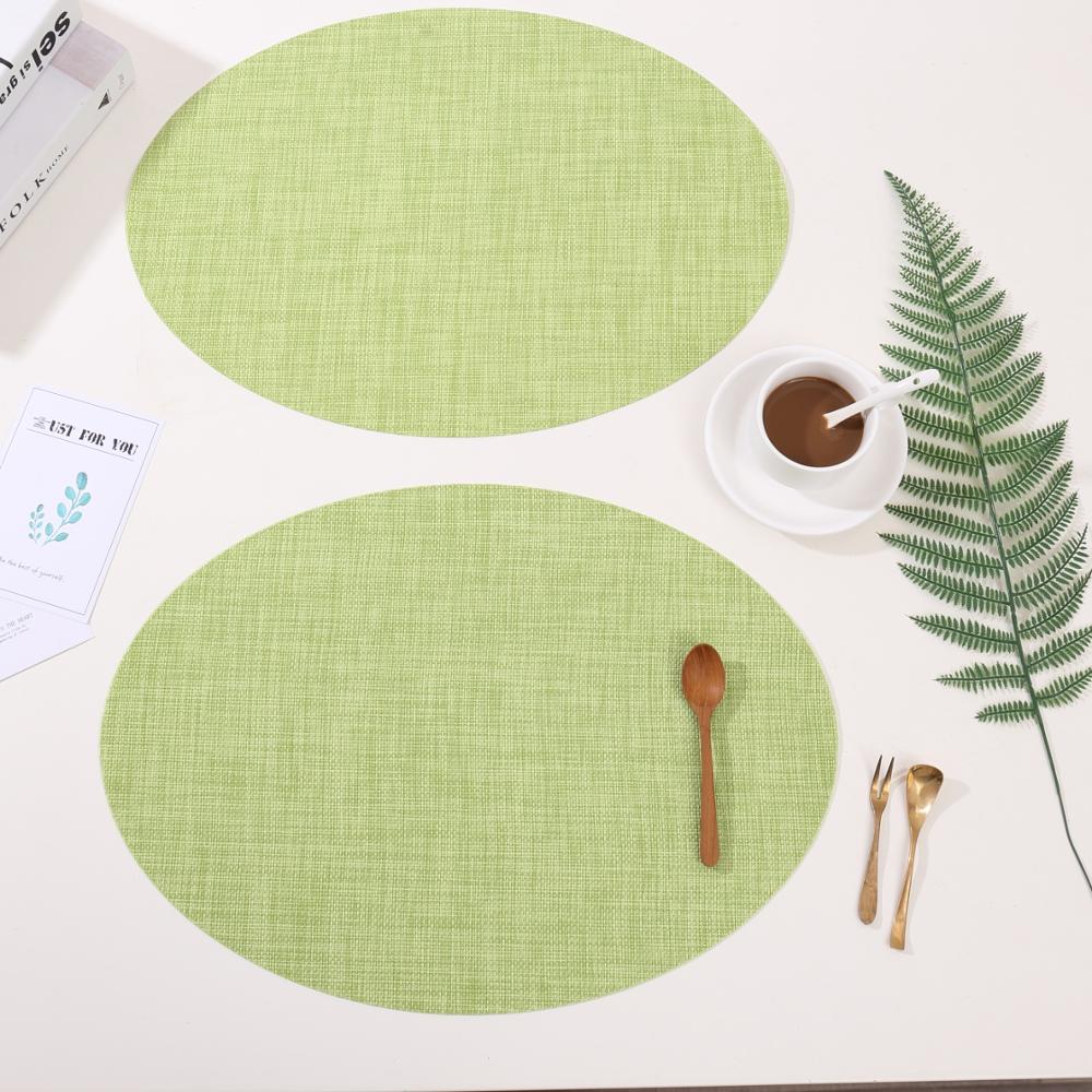 Tabletex custom design woven pvc plastic table placemats oval dinning table mat