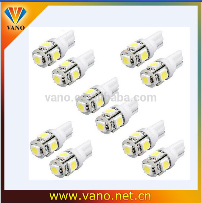 T10 5050 W5W 5 SMD 194 168 LED White Car Side Wedge Tail Light Lamp Bulb 12V car led light