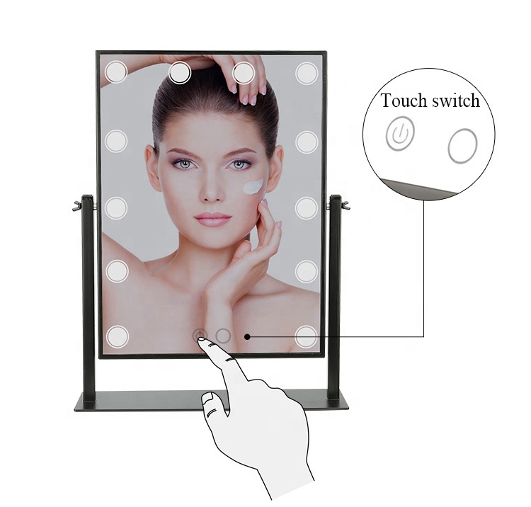 Amazon Best Seller 12 LED USB Charging Mirror Girl Makeup Mirror Portable Make up Mirror with LED