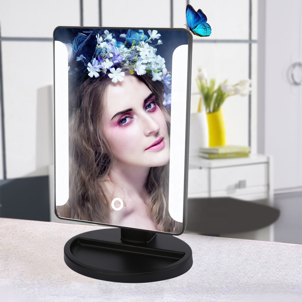 Hollywood Table Top Battery and USB Two Powered Single Side Lighted 36 Dimmable LED Light Vanity Mirror