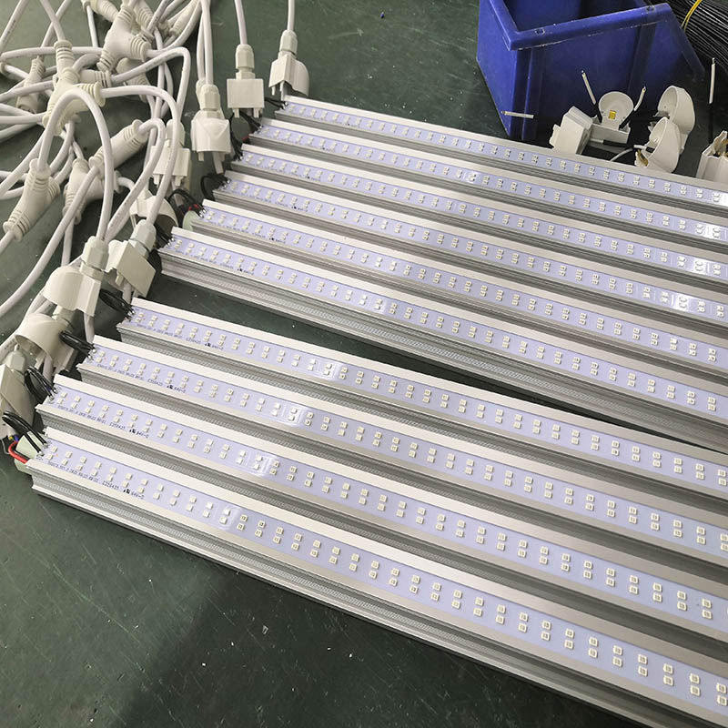 8ft Integrated Fixture Tubelights tube lights; Double row LED; ETL DLC 135 lumens per watt (135 Lm/W)