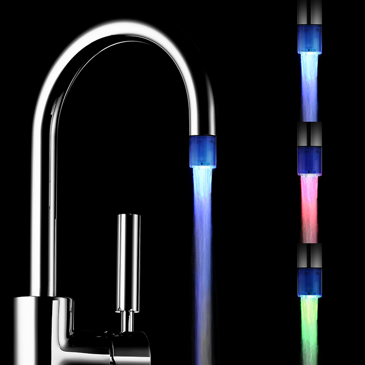 Water ridge kitchen stainless steel led abs plastic faucets