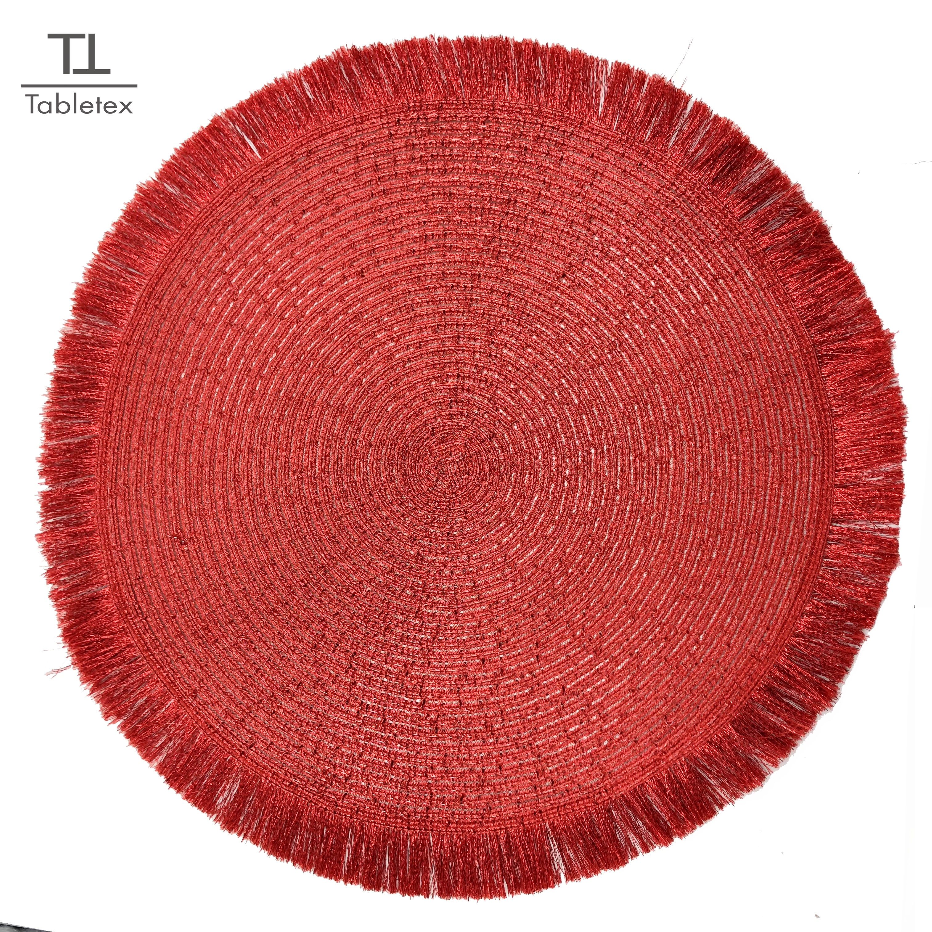 Tabletex Dining Table Mat Wholesale christmas kitchen dining table decorative  pompoms and tassels colorful Plate Mat