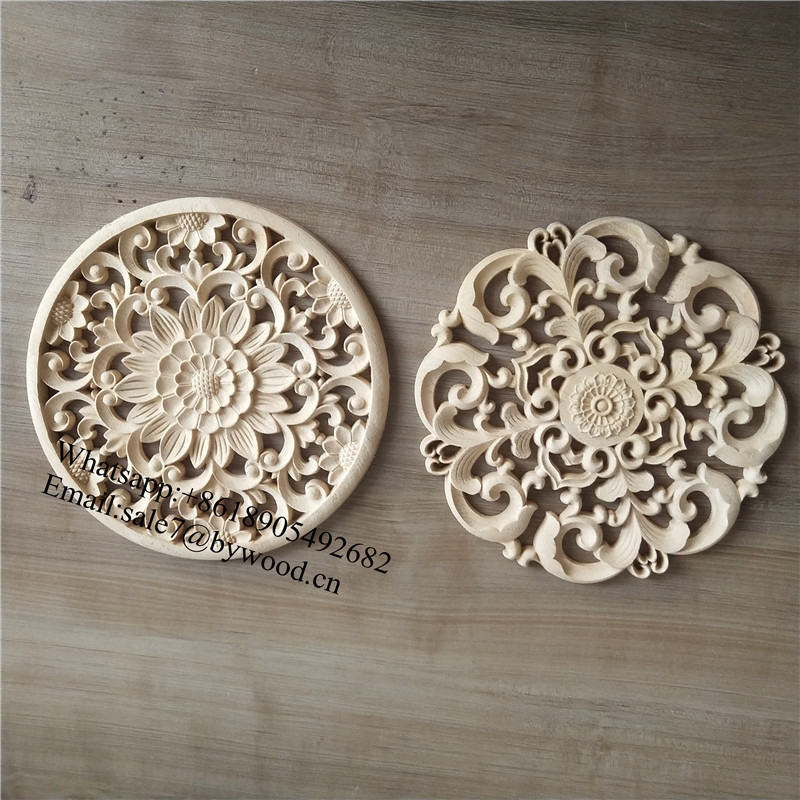 Home decoration  antique style  circle wood appliques