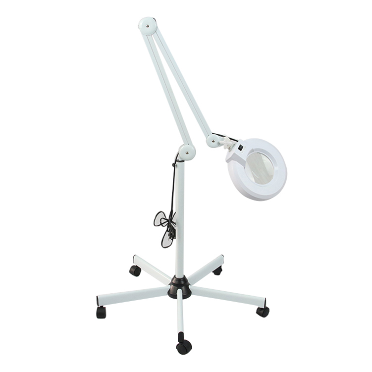 Manufacturer floor stand folding hospital beauty clinic multicolor dimming led cold light magnifying lamp