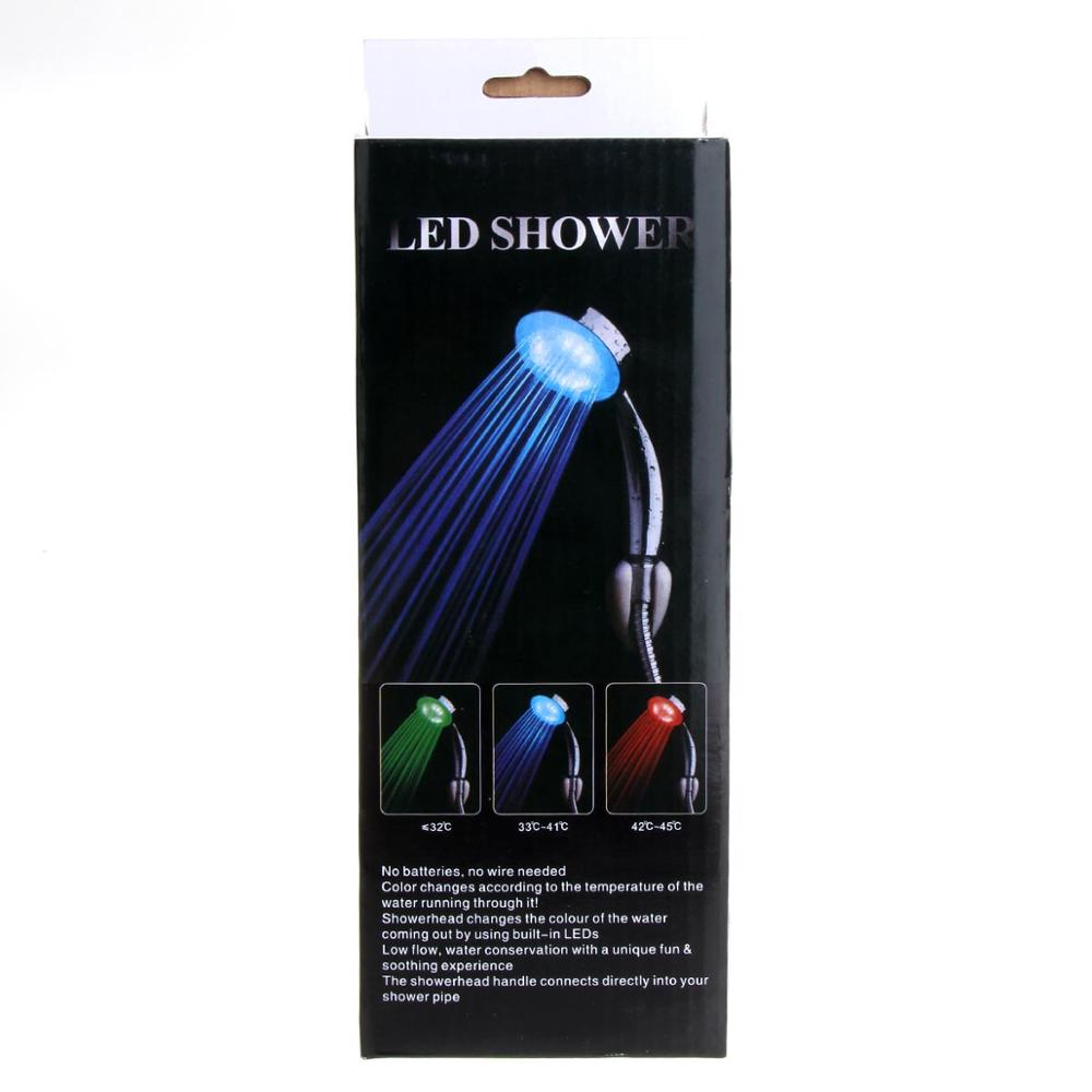 No Need Power Bathroom RGB Colors Led Shower Head With Temperature Sensor