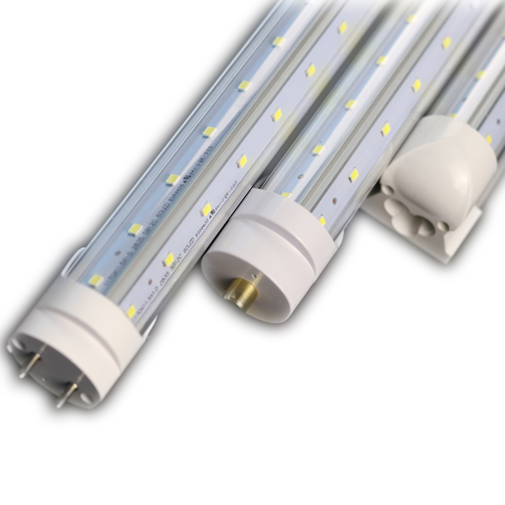 V-Shaped 4ft 5ft 6ft 8ft T8 Tubes Lights Cooler Door Led Tubes Single Pin FA8 Integrated 22W 32W 39W 44W Cold White