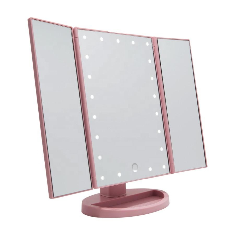 Touch Screen Trifold 21 LED Lighted Vanity Makeup Mirror