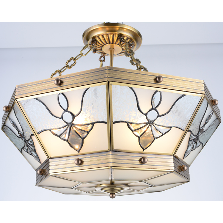 Antique Champagne Home Hall Antique Brass Copper Chandelier