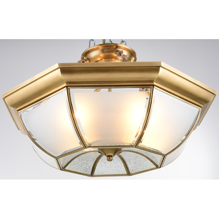 High Quality Church Glass Arm Brass Fabric Pendant Lamp