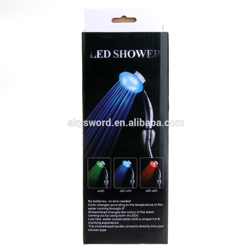 Smart automatic multi-colors lighting bathroom fancy smart led shower head