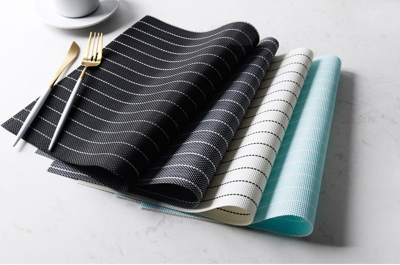 Tabletex anti slip mat PVC classic placemat waterproof vinyl kitchen mat 2020 new design dinner set rectangle placemats for home