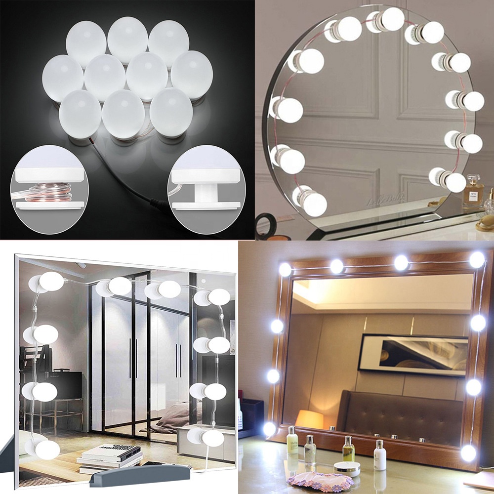 Worldwide Usable LED Vanity Mirror Lights Kit with Power Adapter and Brightness Dimmer