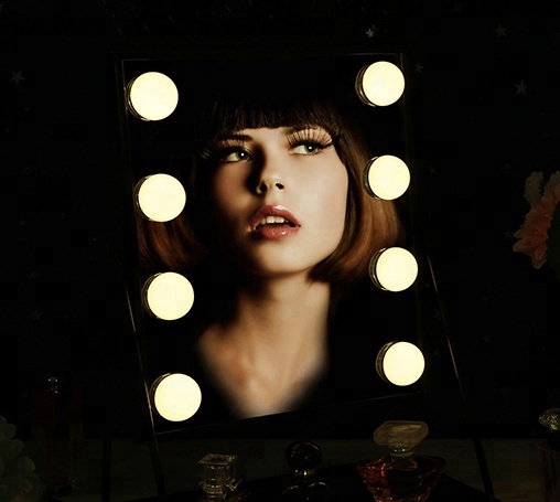 Discount Hollywood Girl Set Style USB Lighted Makeup Vanity Mirror with LED Lights Power Storage