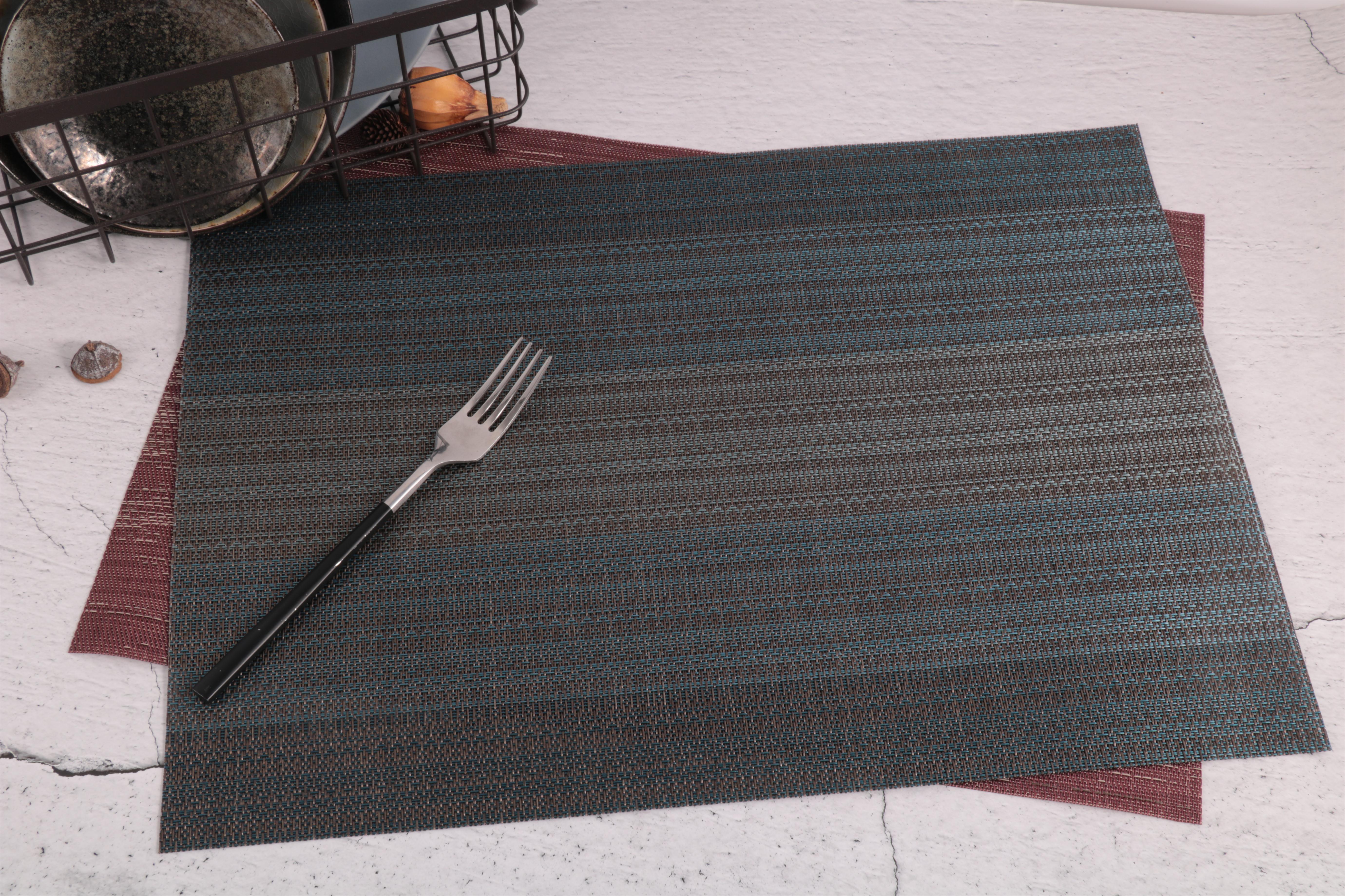 Tabletex wholesale cheap stain heat resistant anti-slip Jacquard new design fashion fabric woven gradient color placemats