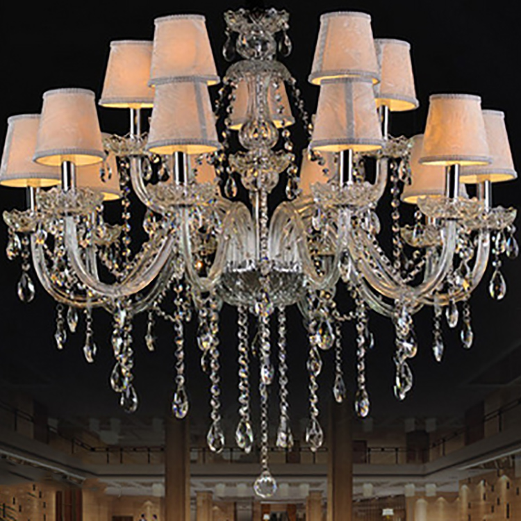 Interior Decoration Wave White Iron Wire Dragon Chandelier Crystal