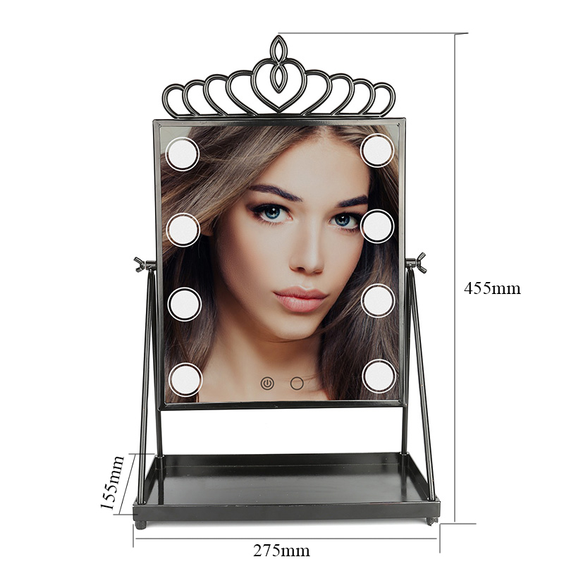 Lady daily dressing hot sale adjustable table glam led lighting makeup mirror