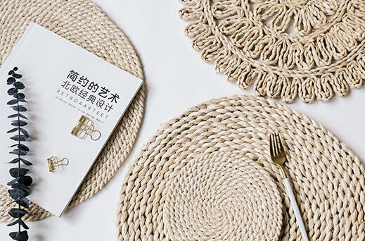 Tabletex corn husk natural color straw placemat new design dinner set round wholesale placemat handmade table mat