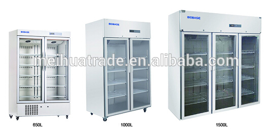 BIOBASE China double glass door Microprocessor control refrigerator with power failure alarm
