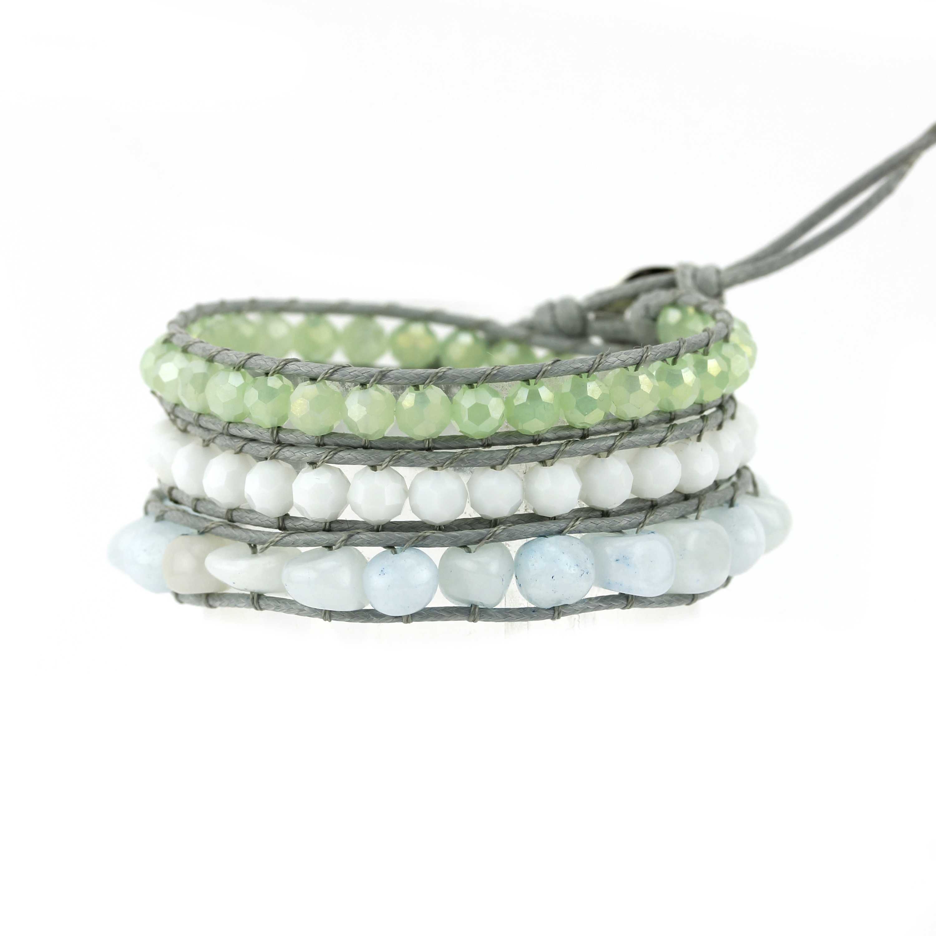 TTT Jewelry Crystal Beads & Natural Stone Beads Wrap Handmade Bracelet 3 Wraps image7