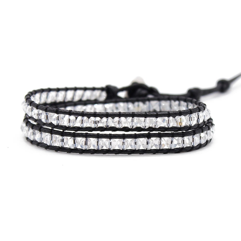TTT Jewelry Crystal Beads Wrap Handmade Bracelet with Stainless Steel Clasp 2 Wraps image3