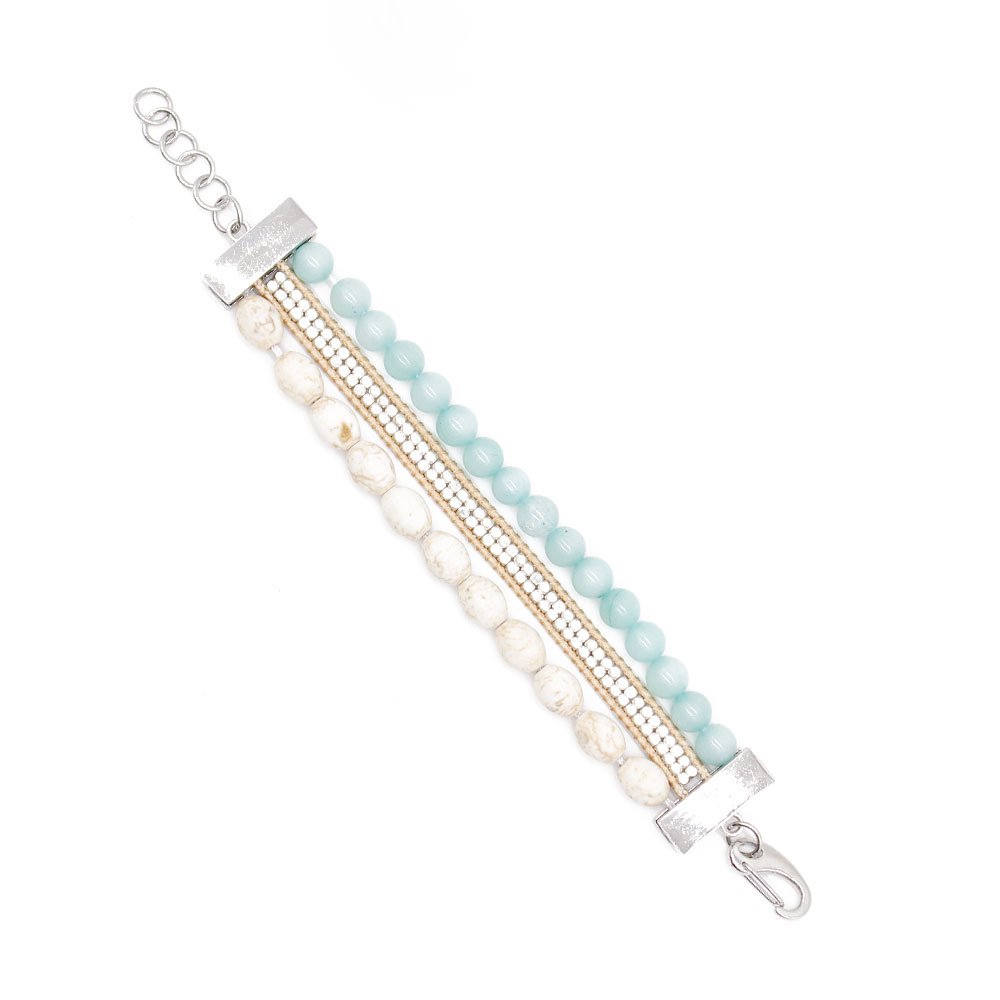 TTT Jewelry Boho 3 Strands Handmade Bracelet with Silver Smooth Copper Beads Mini image20