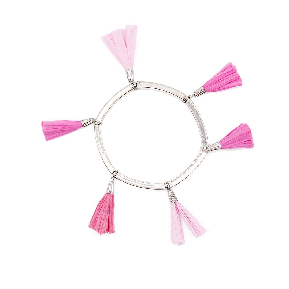 TTT Jewelry Raffia Grass Handmade Bracelet with Bronze and Tassel Raffia Bracelet image31