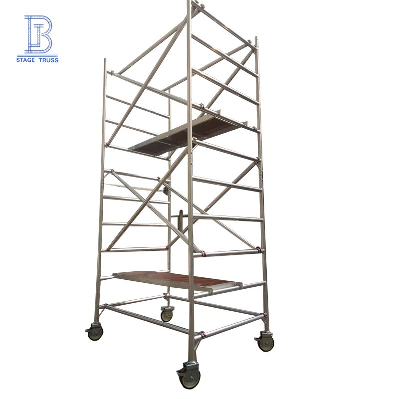 Strong Loading Capacity 1.4 x 1.8 x 6m Mobile Aluminium Scaffold Tower Aluminium Alloy 6061 Scaffold