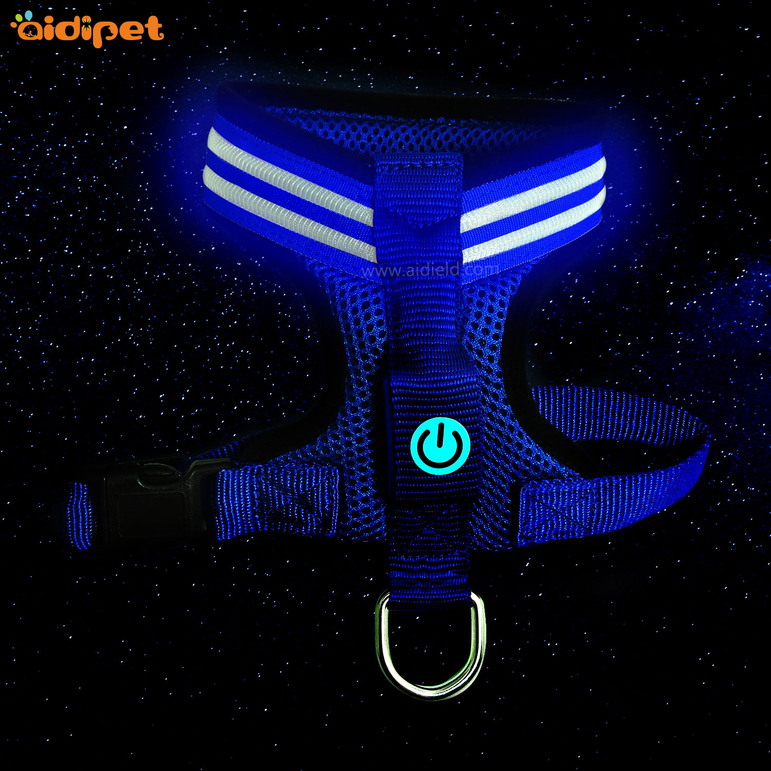 USB Rechargeable LED Flashing Dog Harness Vest   AIDI-H4