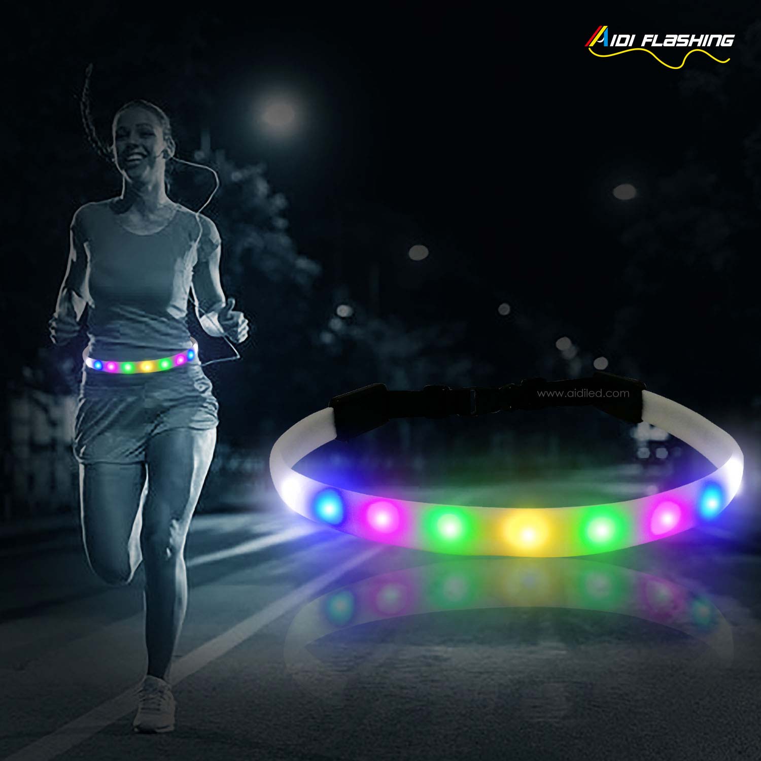 led jogging waist belt for riding safety(for adults) AIDI-S14