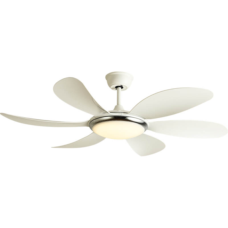 European Traditional style fan lamp， 6 piece of white ABS plastic fan blades LED light source model 