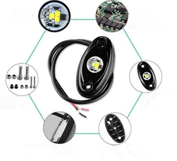 HONGCHANG-Jeep Jk Blue Rock Lights Underglow | Wrangler Led Headlights | Jeep Headlights