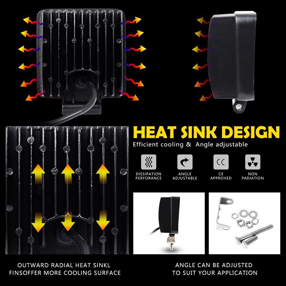 HONGCHANG-Led Work Light Bar Auxiliary Lights With Amber Angel Eyes Driving-2