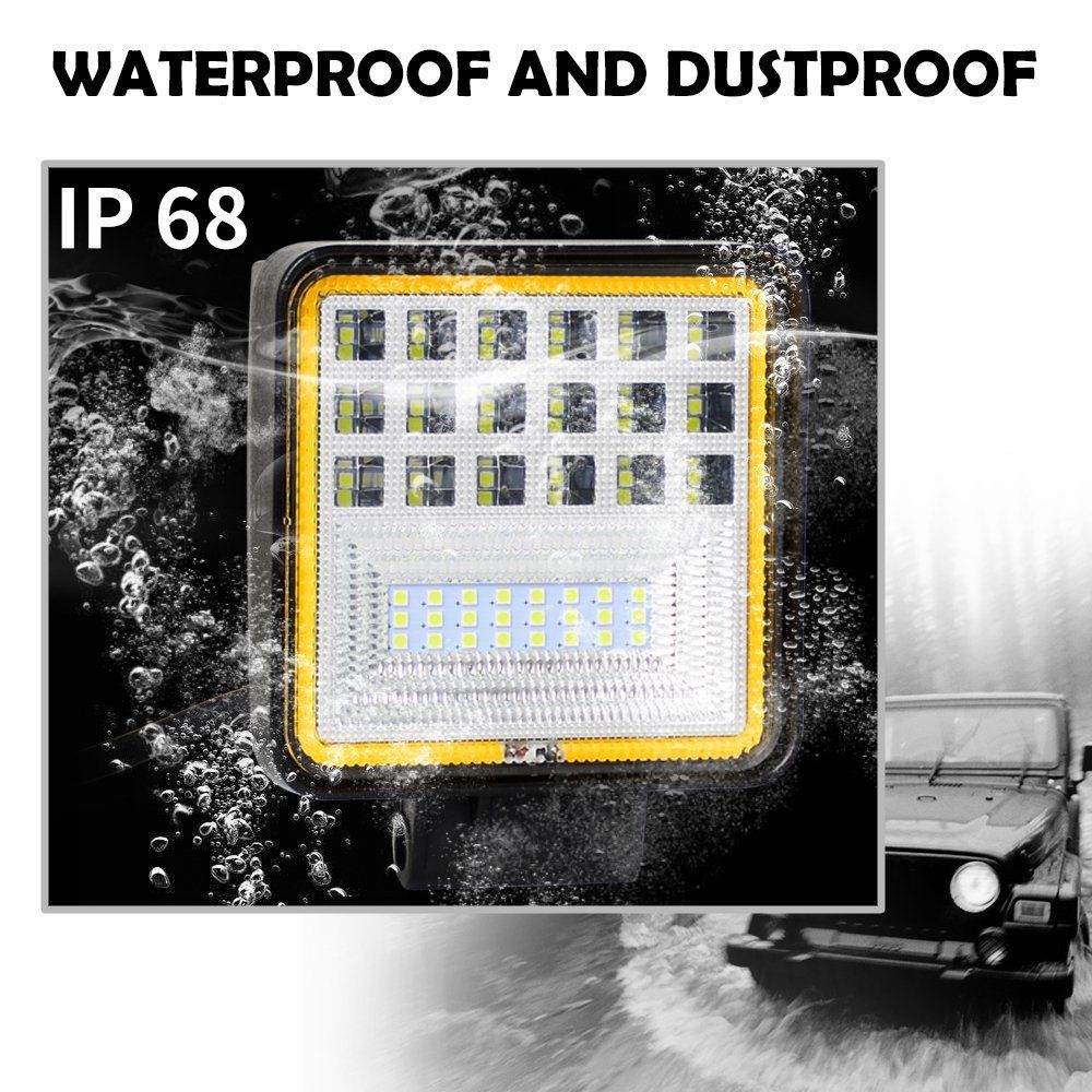 HONGCHANG-Led Work Light Bar Auxiliary Lights With Amber Angel Eyes Driving-4