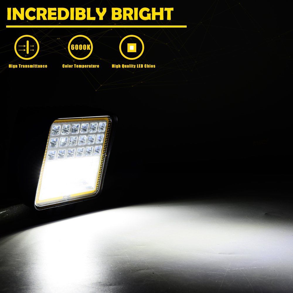 HONGCHANG-Led Work Light Bar Auxiliary Lights With Amber Angel Eyes Driving-5