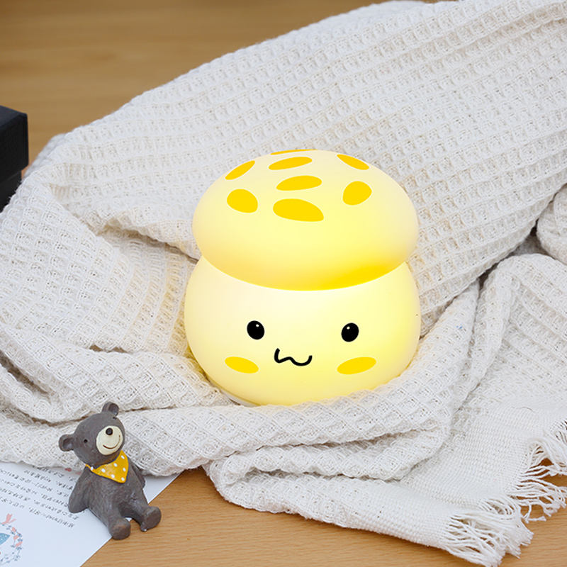 Mushroom Cartoon Photo Silk Printing, Intelligent Micro-lighting LED Silicone Lamp, Pat Lamp , Child
