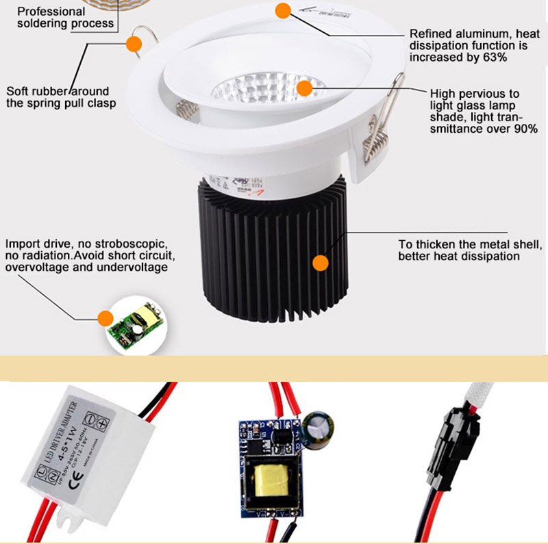 Leimove-2017 New Cob Ac100-240v Round Led Downlight | Leimove Led-10